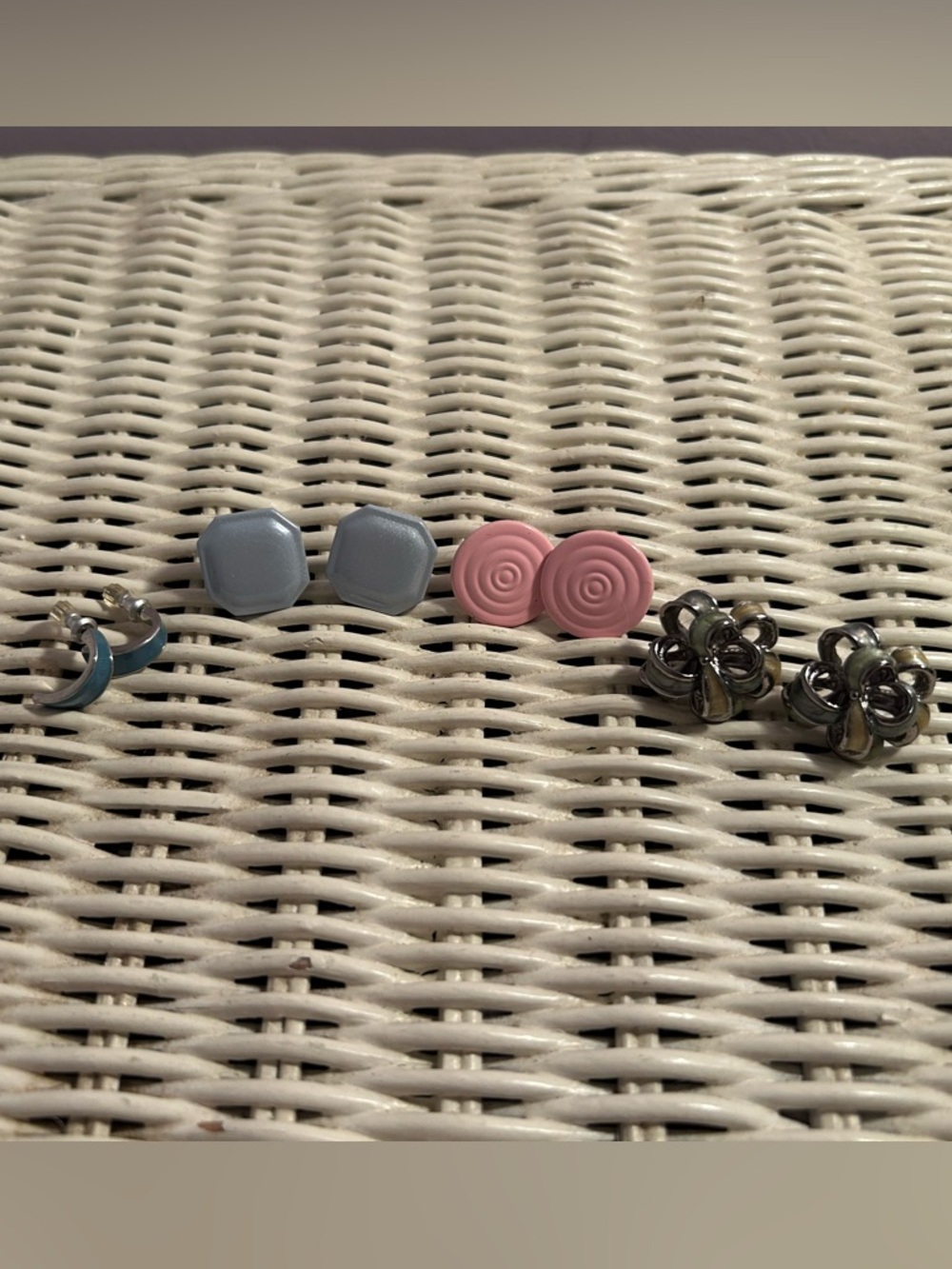 Vintage Pastel Stud & Hoop Earrings Bundle Set